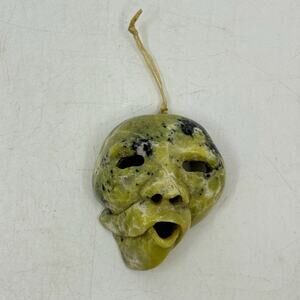 Inuit Hand Carved Serpentine Mask Pendant